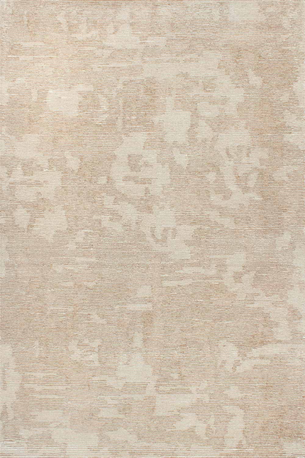 A full image of the Beckett floor rug, a handloomed textural cut and loop pile. An abstract design in natural beige and cream tones lends a sense of interest and style. By Baya