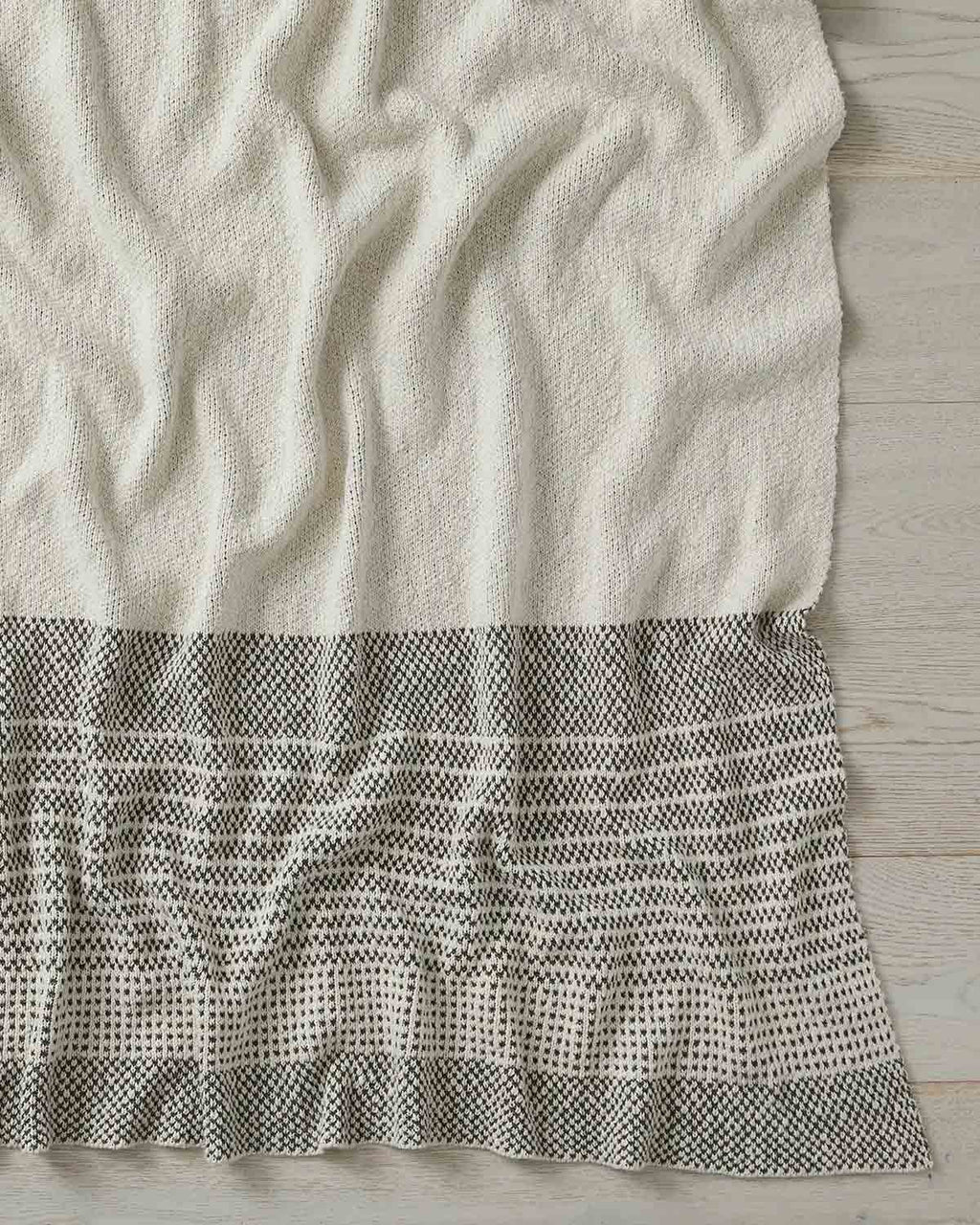 Full image of Sonoma cotton knit throw in shade Khaki by Weave Home.