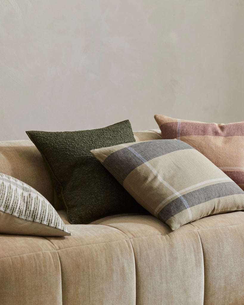 Weave nz cushions seen on a neutral couch