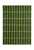 Full view of a green geometric Marimekko NZ wool rug 