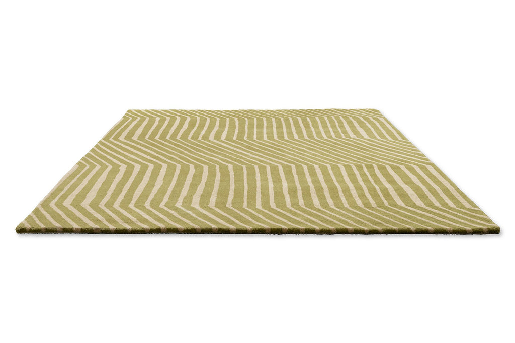 A Marimekko green and beige striking NZ wool rug