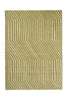 Marimekko green and white geometric striped rug on a white background