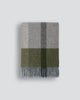 Baya nz wool throw plaid throw blanket in grey, charcoal and green, with tasseled fringe
