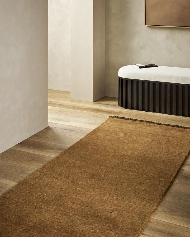 Pure NZ Wool Floor Runner Rug Pecan Brown Baya Sandringham