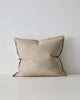 The Weave Home neutral Fiore cushion in colour 'Ecru' with flange edge