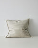 The Fiore cushion in colour 'Pigeon' - a pale grey-white - with flange edge