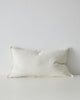 The Fiore lumbar cushion by Weave Home nz, in colour 'Salt'- a fresh white