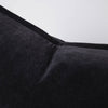 A detail image of a velvet long lumbar cushion, in a deep midnight blue shade by Eadie Lifestyle