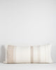 An extra-long lumbar cushion in white and beige - the Bettie by Baya.