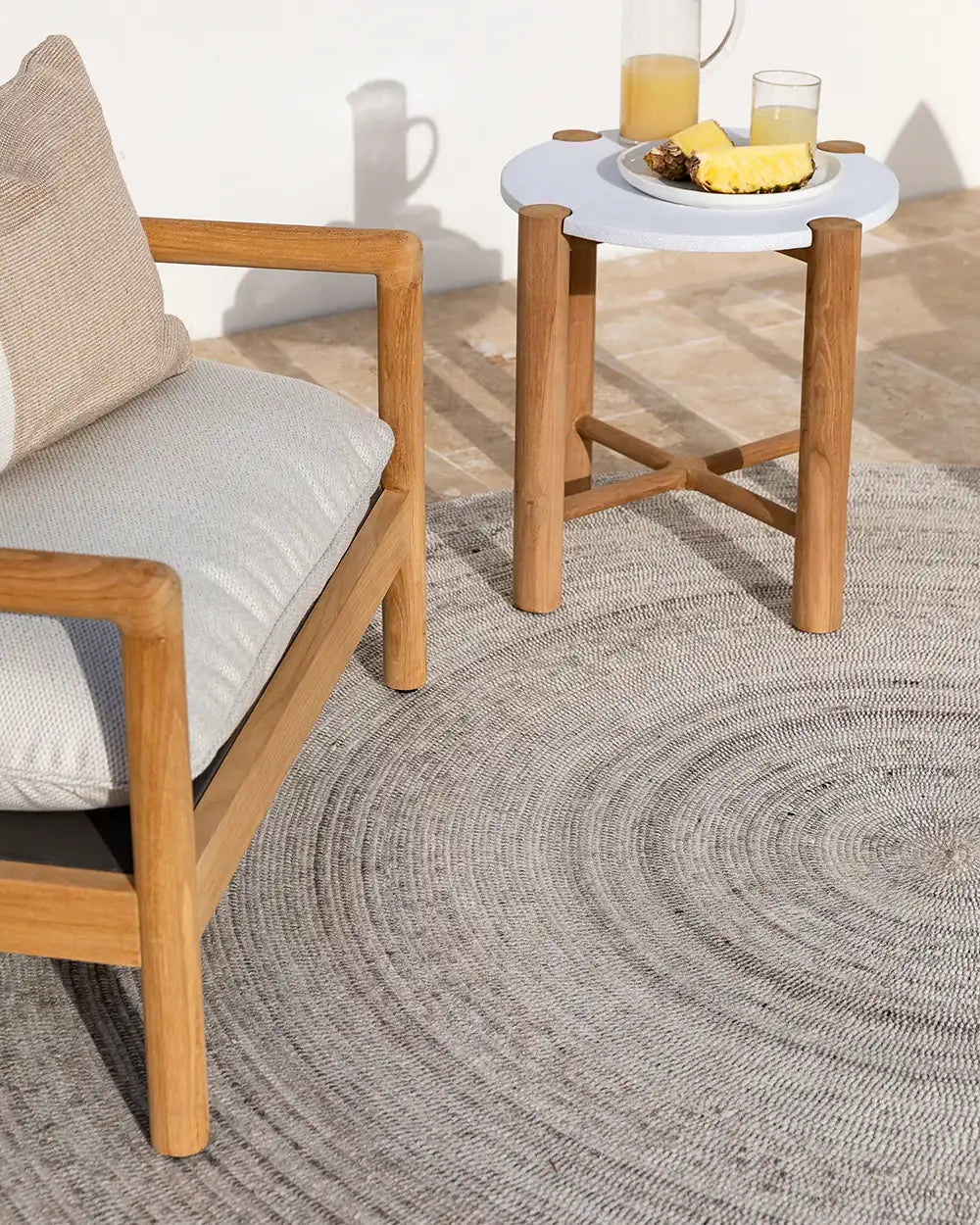 Baya Palm Cove Round Rug - Sand | Indoor or Outdoor– Ink & Brayer Australia