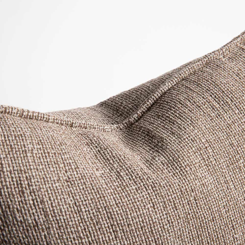 A detailed view of the hem of the Kenji cushion by Eadie lifestyle,with the 1cm hem detailing clearly visible. 