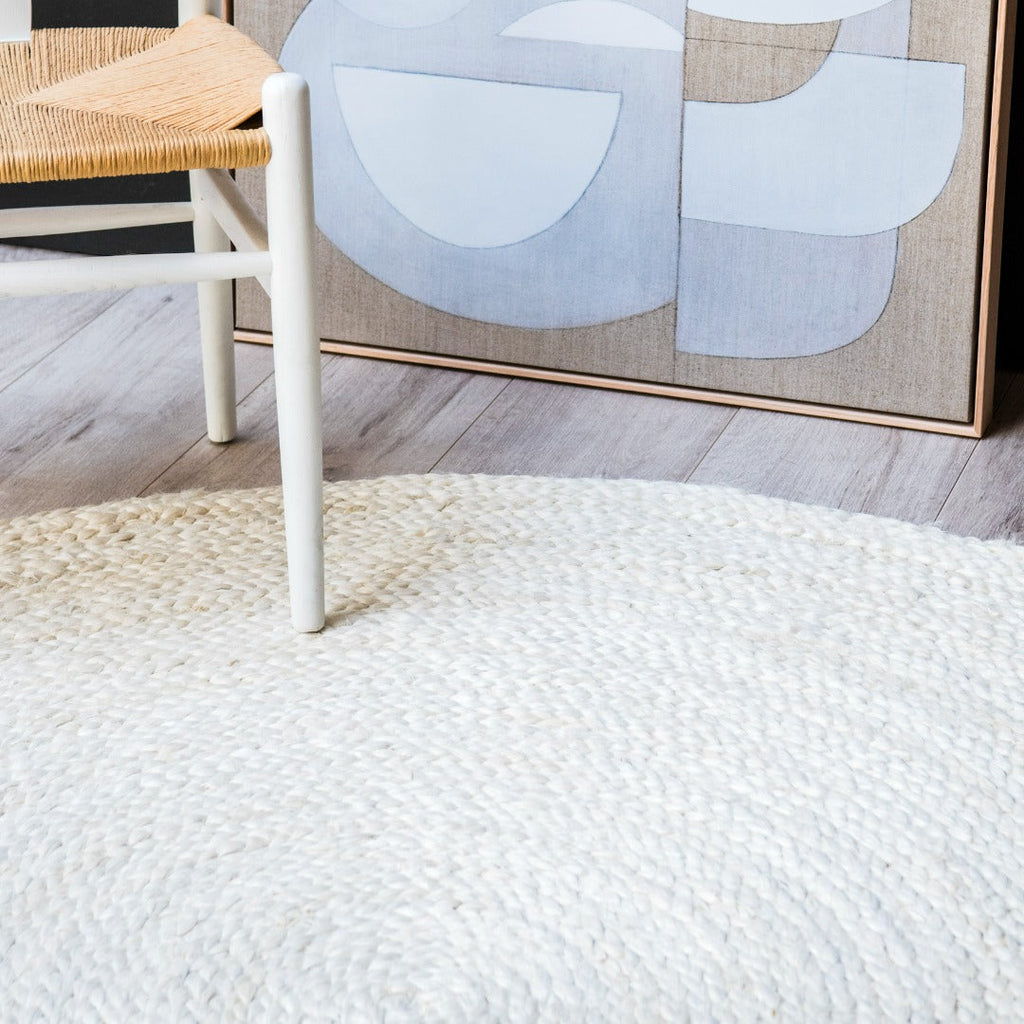 Bleached White Round Rug - Round Jute Rug