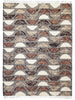 Tribe Home Orissa wool and jute rug, full view of the half-moon design on a white background
