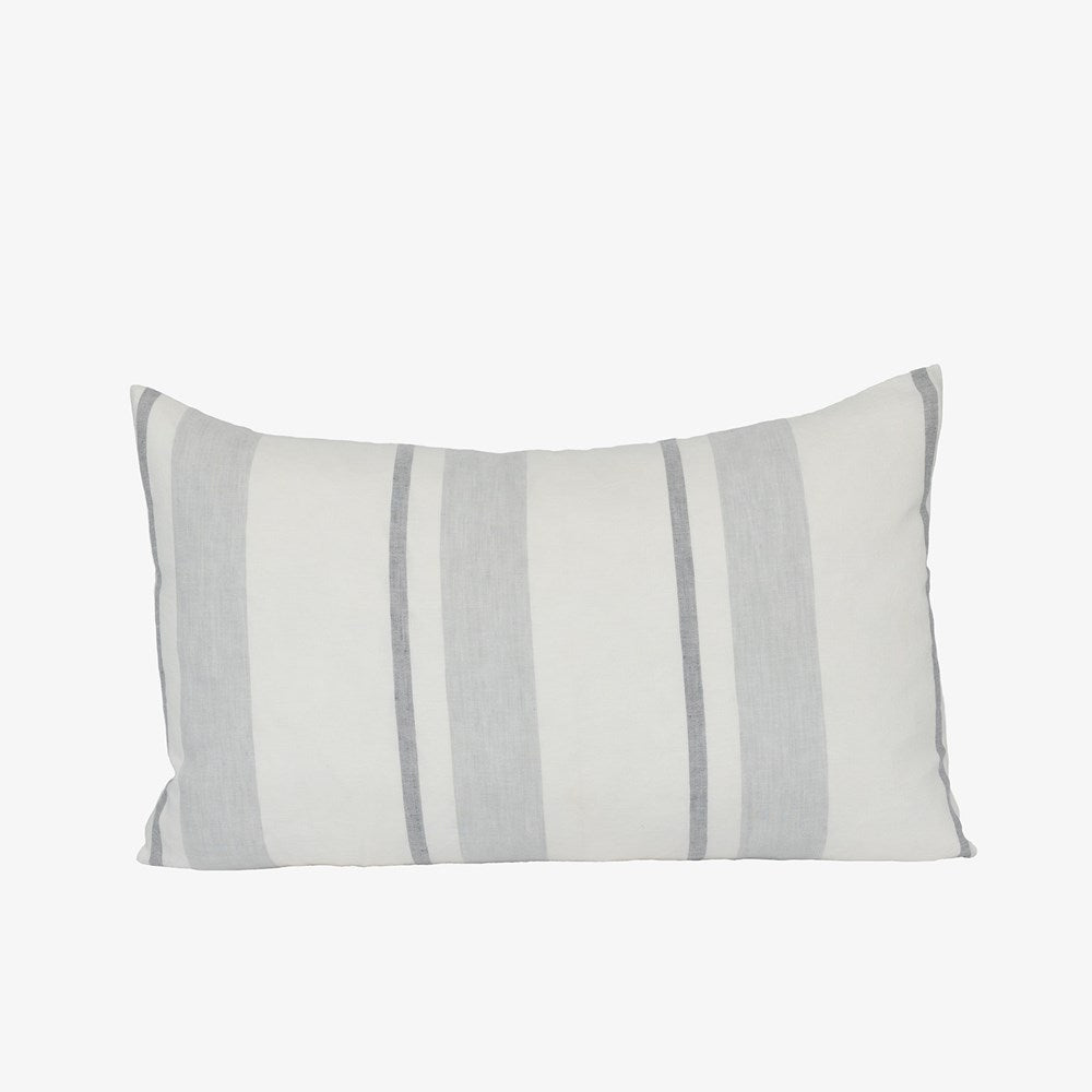 Eadie Lifestyle Pillar cushion in grey and white stripe, 40 x 60cm lumbar, stripes running across the width.