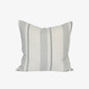 Eadie Lifestyle Pillar cushion in grey and white stripe, 50 x 50cm square, shown front on.
