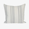 Eadie Lifestyle Pillar cushion in grey and white stripe, 60 x 60cm, vertical grey bands on a pale ground.