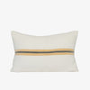 Eadie Lifestyle Ribbon linen cushion in White, Butter and Grey, 40 x 60cm lumbar, velvet centre stripe