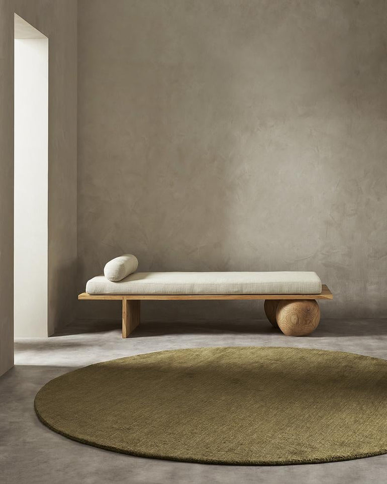 Baya Sandringham 100% NZ Wool Round Rug - Moss Green– Ink & Brayer ...