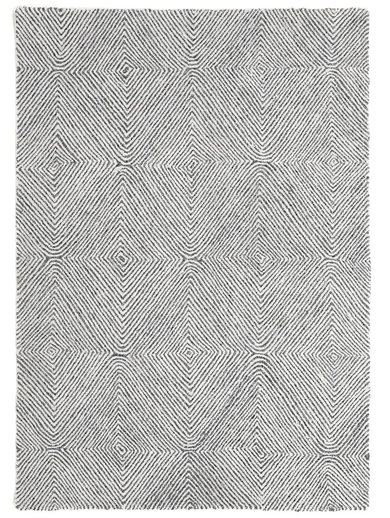 Full vire from above of the Tribe Home Kenya floo rug in blue and cream