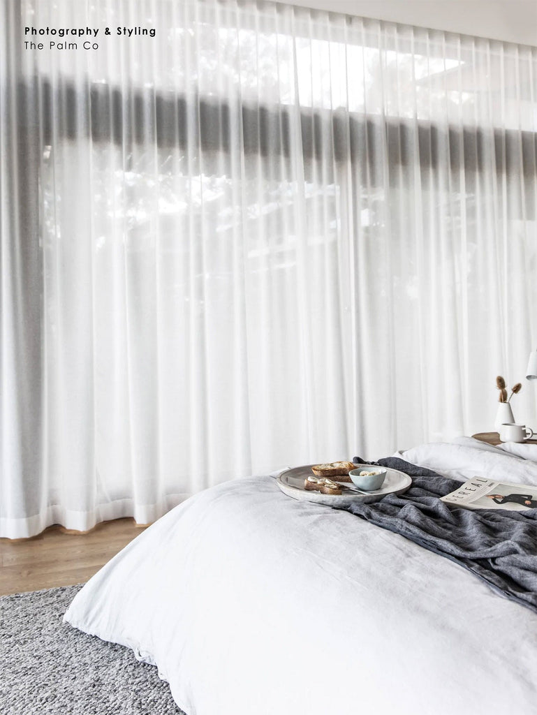 Bedroom view featuring Tribe Home nz Aero rug in silver