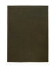 Solid olive green rectangular wool rug on a white background