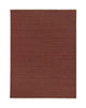 Red rectangular textural rug with cream fringing on a white background