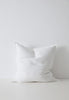 White Como Linen Cushion with panel detail, by Weave Home NZ. Size: 60cm x 60cm