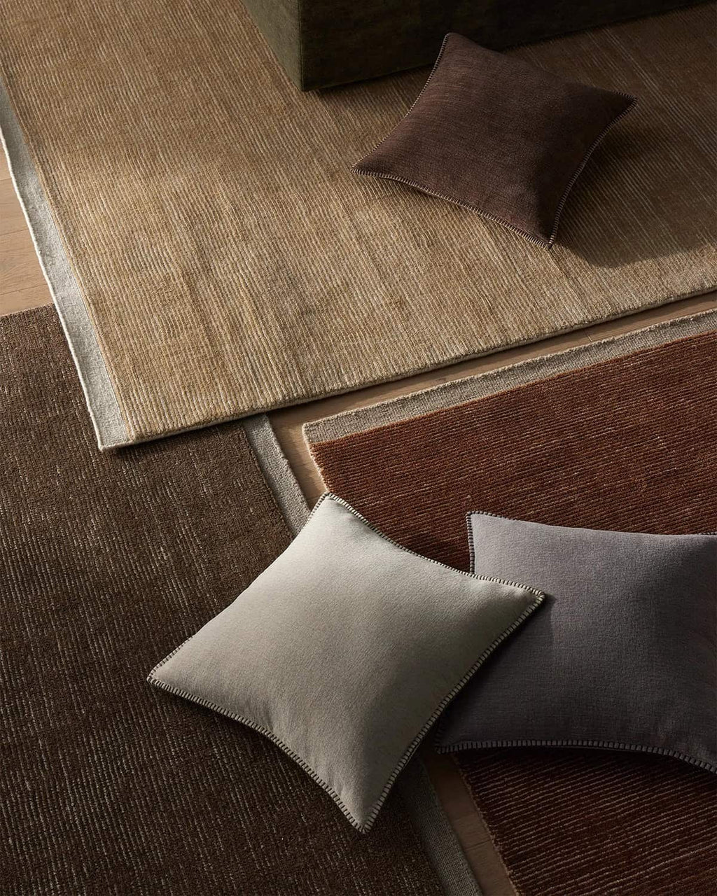 Weave Home NZ wool amber, brown and rust textured rugs