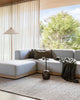 Linen cushions decorating a modern living room