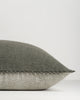 Baya Alden linen cotton blend cushion in Sage, side view showing the two reversible shades