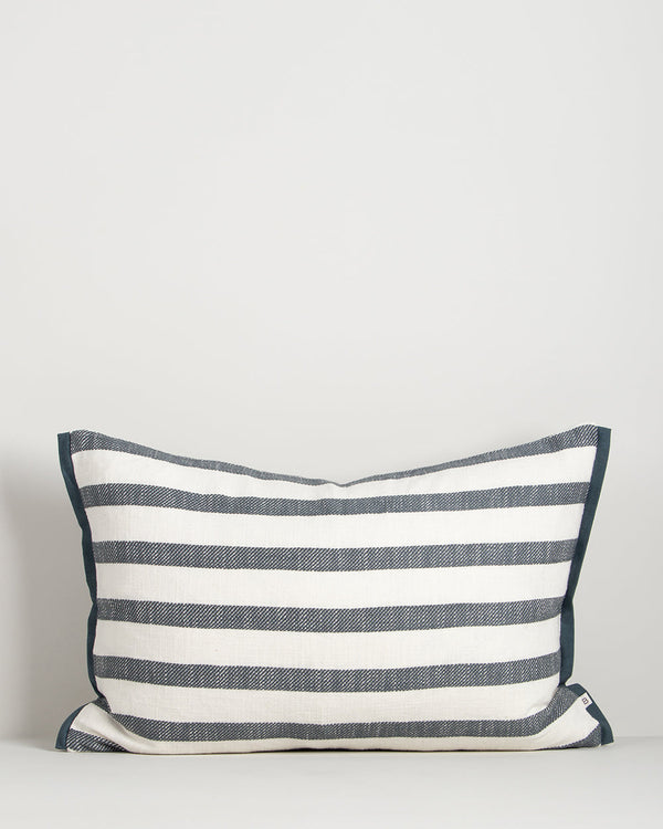 Baya Calden cotton lumbar cushion in Cloudburst on a plain background