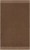 Baya Carla NZ wool floor mat in Cocoa, flat view showing the full mat with a lighter brown band at each end.
