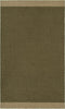 Baya Carla NZ wool floor mat in Military, flat view showing the full mat with a pale sand band at each end.