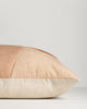 Side view of the Baya Cortile cushion in Multi, showing the solid colour backing behind the printed front.