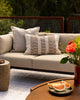 Second face of the Baya Dune outdoor cushion in Almond, shown on a plain background