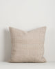 Baya Dune outdoor cushion in Almond, front view on a plain background, showing the handwoven bi-colour texture
