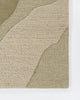 Baya Edgewater NZ wool floor rug in Pistachio, rectangle, close view of a corner showing the wave pattern in cut and looped pile.
