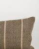 Close-up of the corner and weave texture on the Baya Shore outdoor lumbar cushion in Mangrove