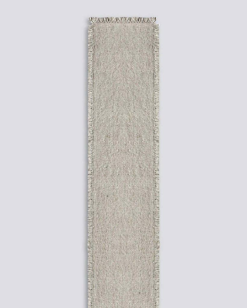 Full view of Ulster Hallway Runner Rug in Taupe by Baya NZ