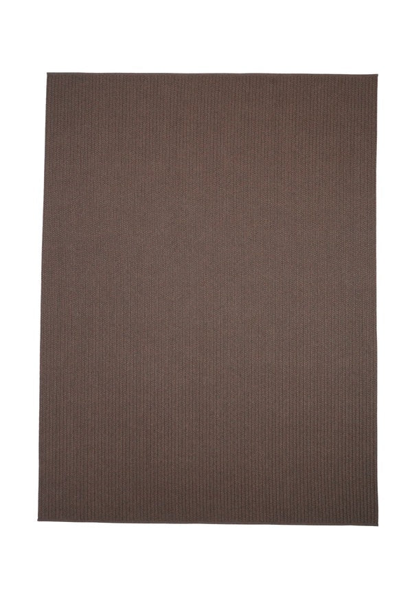 By Carmont Aman floor rug in Coffee, full flat lay on a plain background.