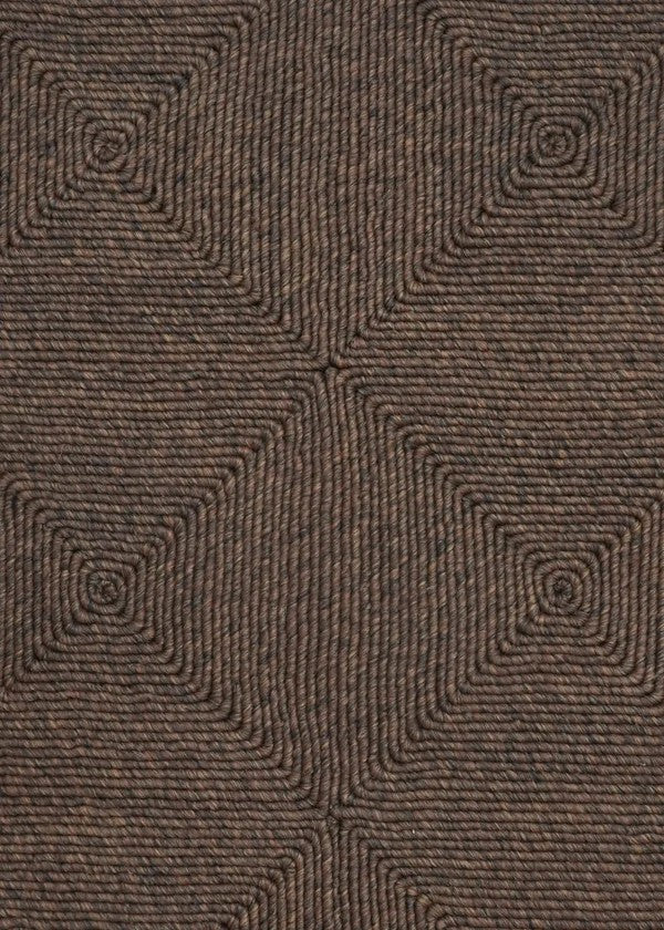 By Carmont Capella floor rug in Coffee, wider view of the diamond weave pattern