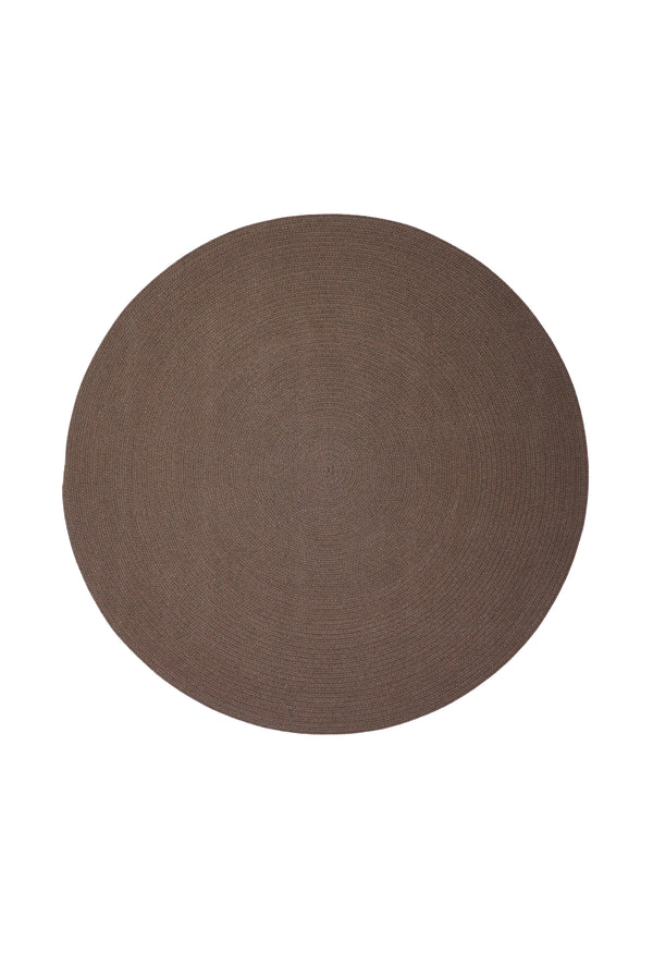 By Carmont Grange Floor Rug in Coffee, round rug, flat product shot on white background