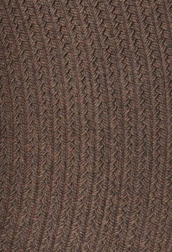 By Carmont Grange Floor Rug in Coffee, close-up of the braided PET weave texture