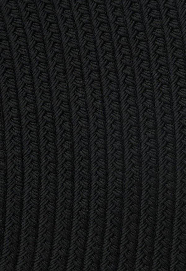 By Carmont Grange Floor Rug in Sable, close-up of the braided PET weave texture
