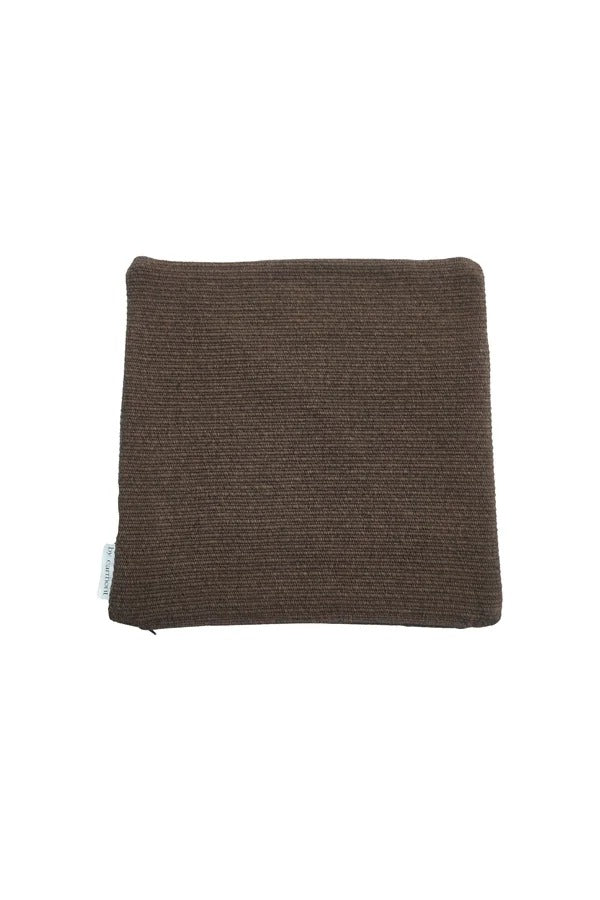 By Carmont Huxley cushion cover in Coffee, 65 x 65cm, flat lay