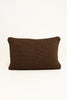 By Carmont Leroy cushion cover in Coffee, plumped front view on a white background