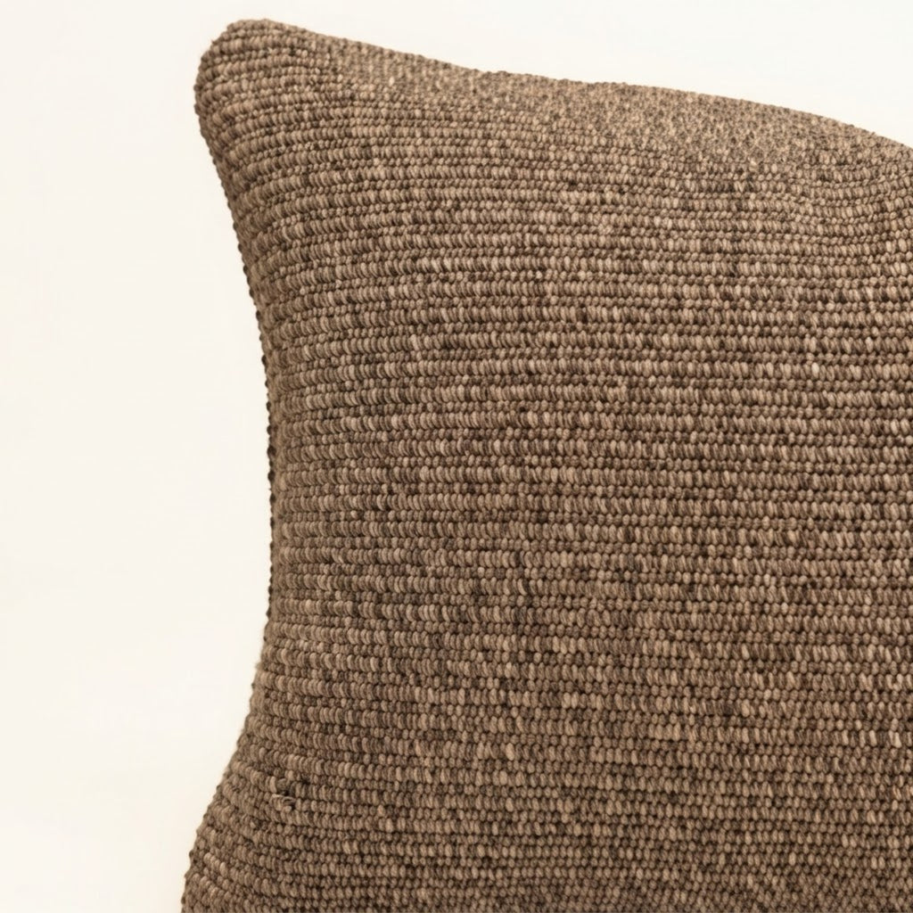 By Carmont Leroy cushion cover in Topaz, close-up of a corner showing the woven texture