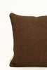 By Carmont Wren cushion cover in Coffee, corner close-up showing the woven texture and brand label