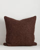Baya Cyprian Cushion in Espresso, 50 x 50cm, angled view on a plain background showing the textured weave.