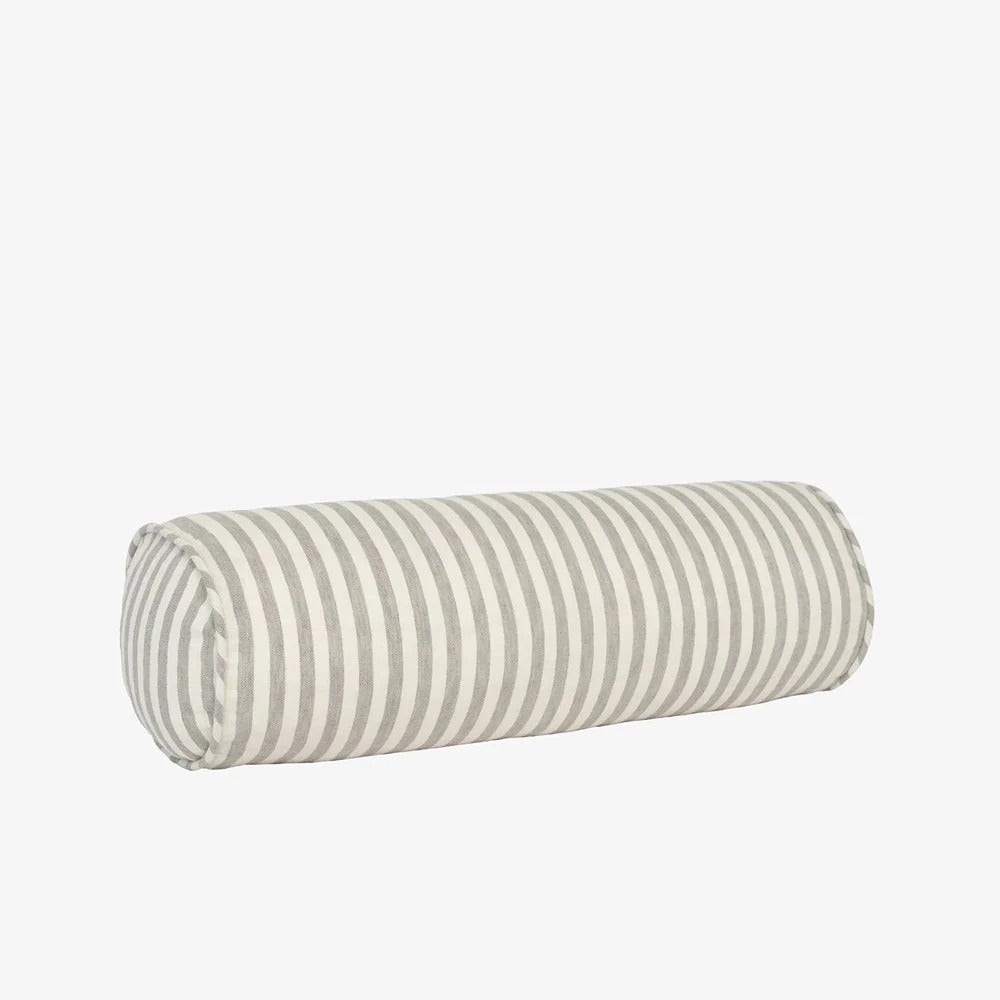 Eadie Lifestyle Drift bolster in White/Pistachio, 20 x 60cm cylinder, pistachio stripes running around the roll